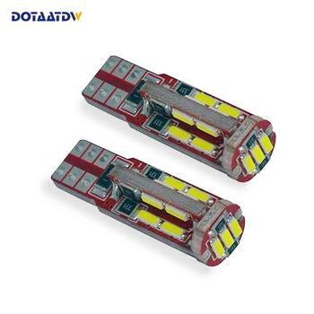 

DOTAATDW 2PCS T10 19SMD LED Bulbs 194 168 4014 W5W Canbus For Car Interior Map lights Dome lights License plate lights White