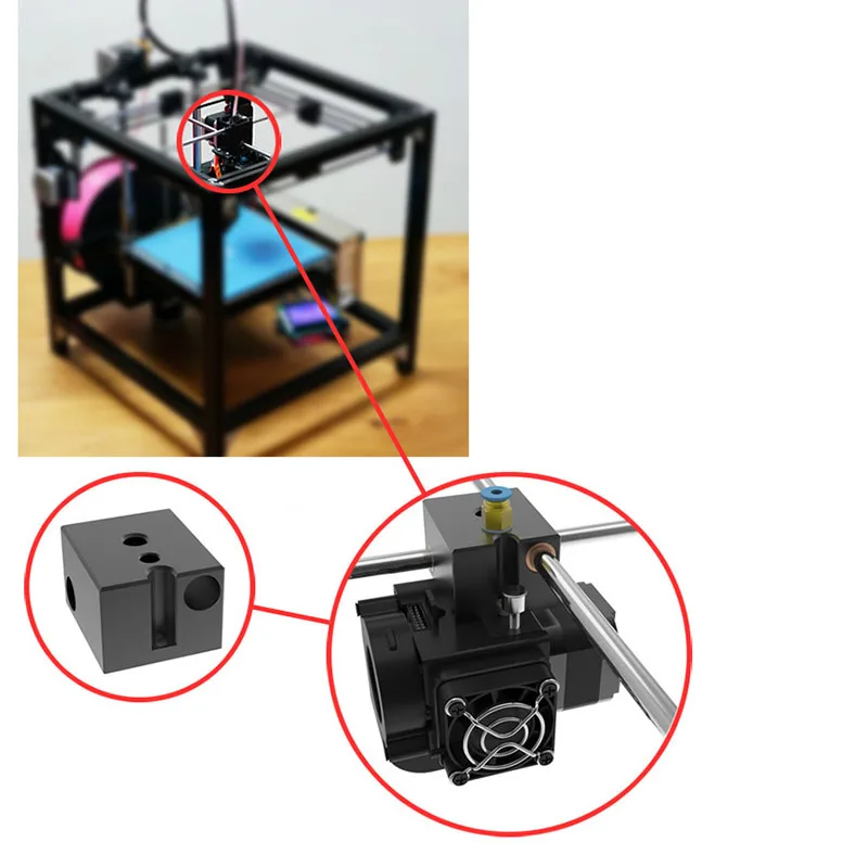 

New Hot Double Fan Extruder Durable Heat Dissipation Cooling 0.4mm 3D Printer Accessories NV99