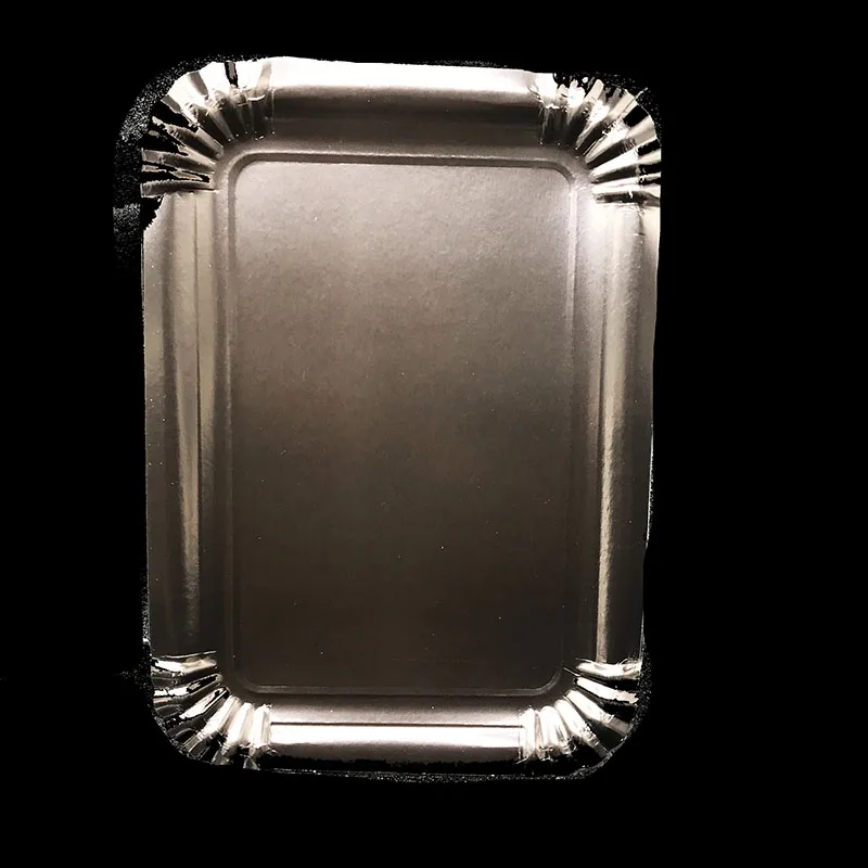 

10pcs/lot black rectangle paper plates solid color disposable plates black color party decorations pure color paper plates