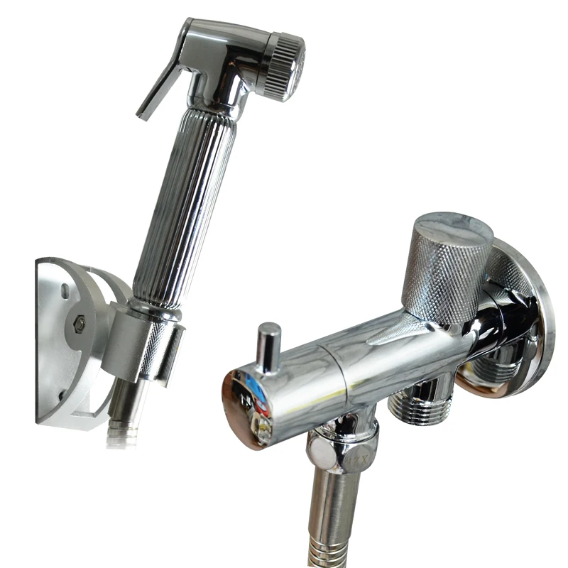 Bathroom angle valve double water stop valve toilet spray gun