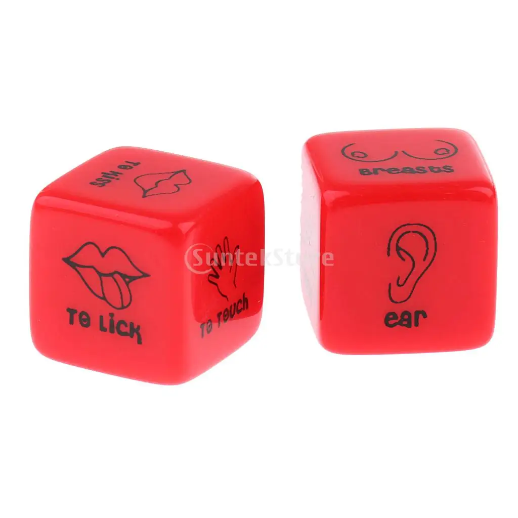 2pcs D6 Glow in Dark Couples Foreplay Game Dices for Him or Her Spicy Gift