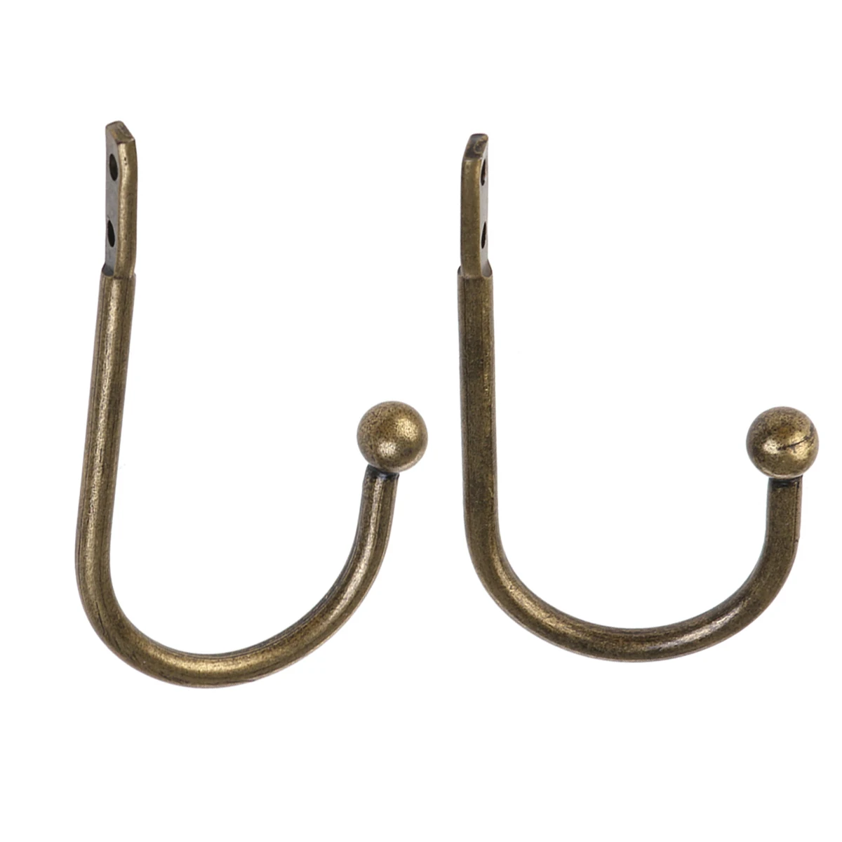

2pcs Antique Brass J Type Wall Mounted Single Hook Hanger Clothes Hat Coat Hanging For Home Hotel Bathroom Wall Door Hanger