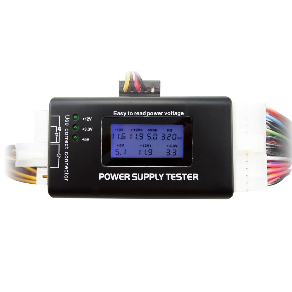 Atx btx itx الكمبيوتر بطاقة 20 و 24 دبوس السلطة dedug cpu hdd ssd محرك بطاقة grapgics امدادات الطاقة تستر مع شاشة lcd