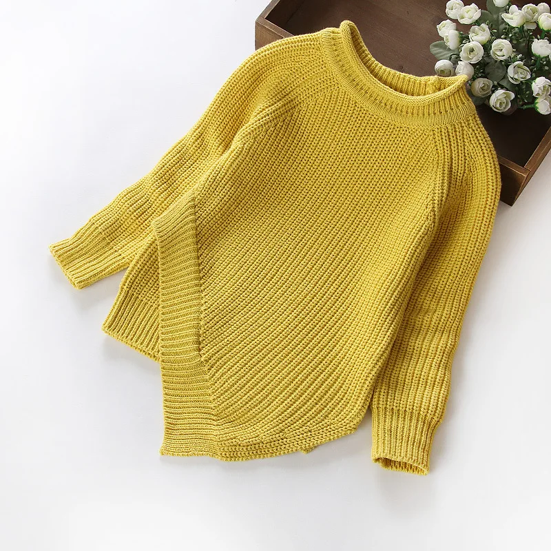 Retail New 2016 Spring Autumn Kids Babys Boys Girls Knitting Pullover Irregular Sweater Clothes WYY259