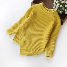 Retail New 2016 Spring Autumn Kids Babys Boys Girls Knitting Pullover Irregular Sweater Clothes WYY259