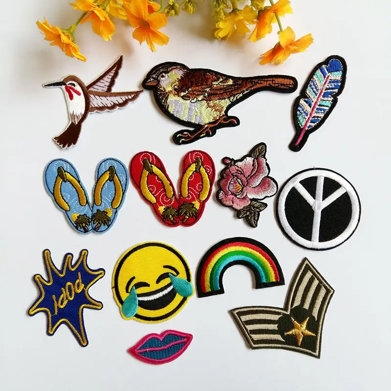 24 PCS Cartoon Stickers for Clothes Children Patch Embroidered Patches