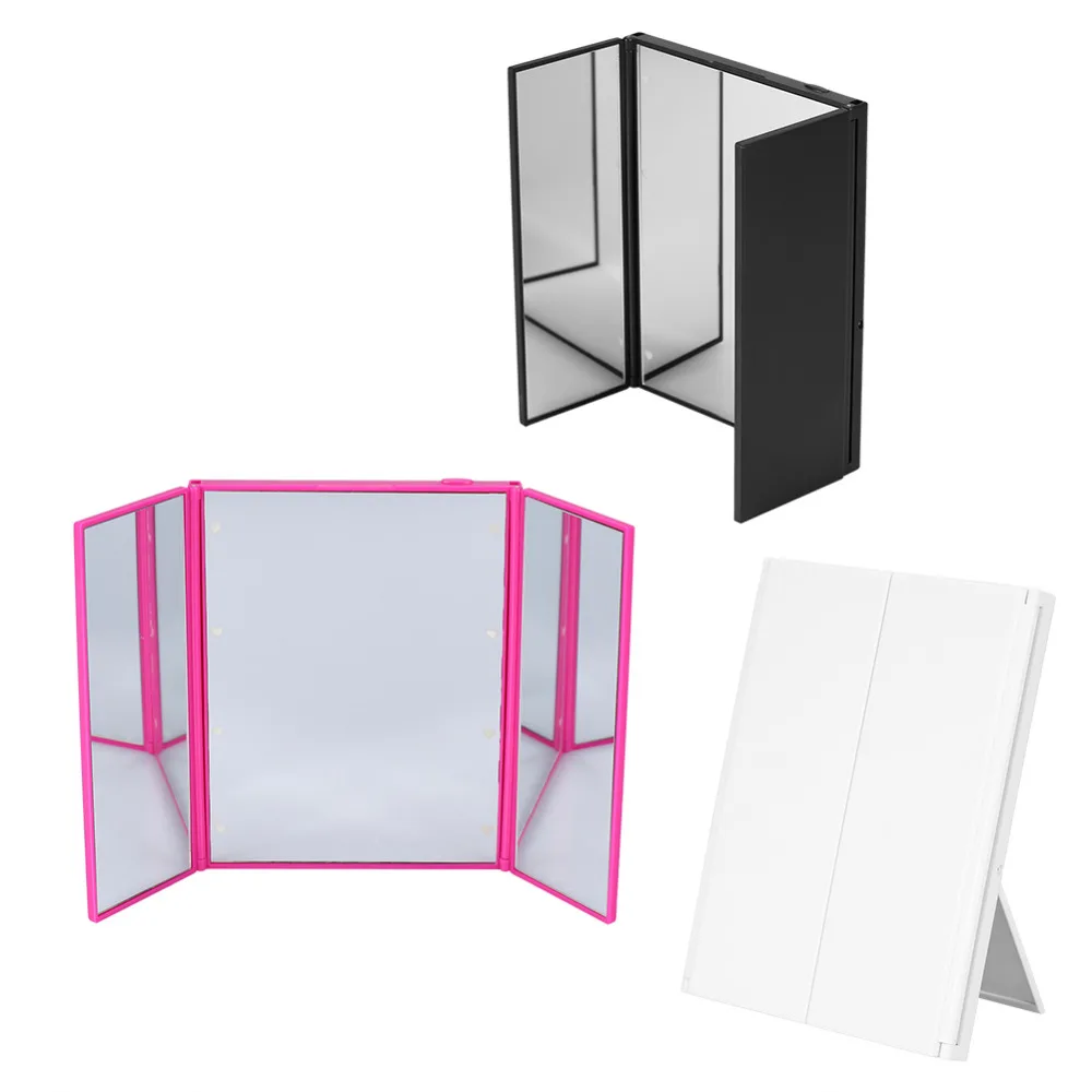 

8 LEDs Makeup Mirror Light Cosmetic Makeup 3 Folding Portable Adjustable Professional Vanity Countertop Make Up Backlit Mirror
