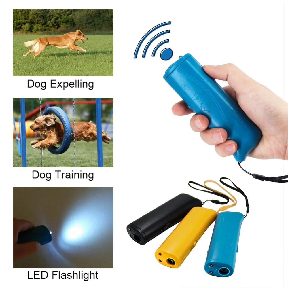 3 In 1 LED Pet Dog Ultrasonic Repeller Repellents Anti Barking Stop
