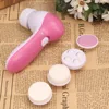 5 in 1 Pink Electric Facial Cleaner Face Skin Care Brush Massager Waterproof Spin Body  Facial Pore Cleaner Face Massager 5