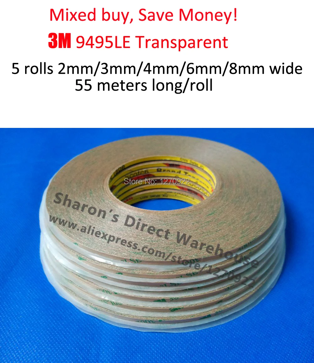 Mix 5x 2mm/3mm/4mm/6mm/8mm Strong Sticky 300LSE 9495LE Double Side Clear Tape for phone iphone ipad Tablet Display LCD Digitzer Mix 5x 2mm/3mm/4mm/6mm/8mm Strong Sticky 300LSE 9495LE Double Side Clear Tape for phone iphone ipad Tablet Display LCD Digitzer