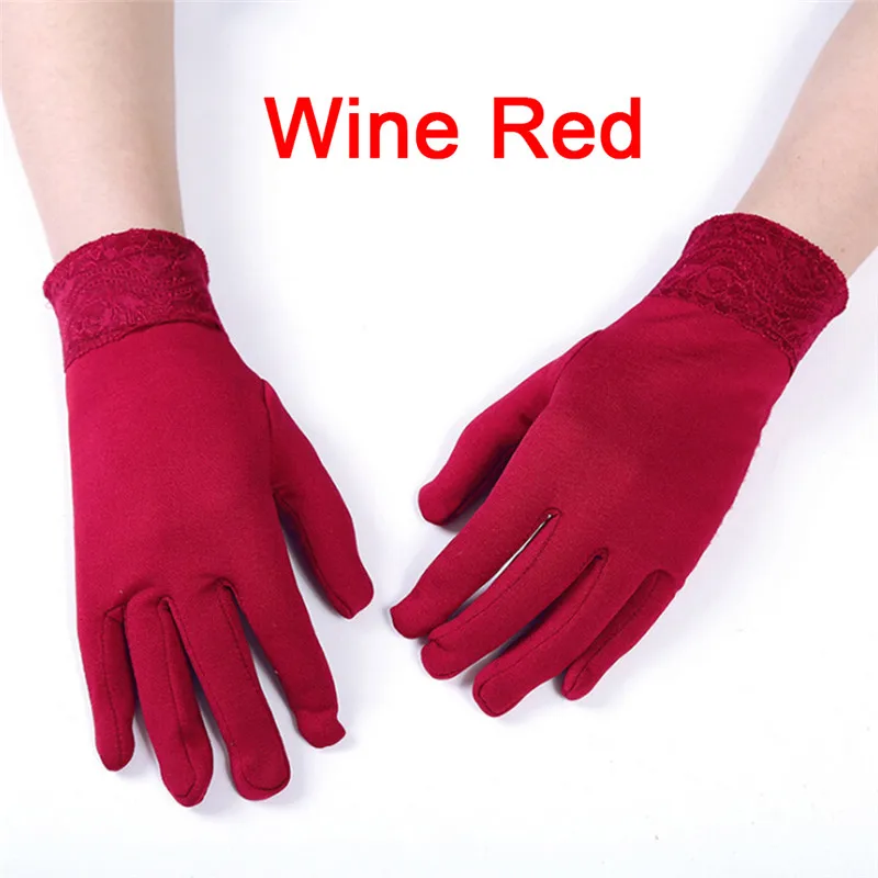 Ladies Winter Warm Elegant Lace Splice Warm Gloves Fashin New Womens Gloves Mittens Cashmere Female Gants