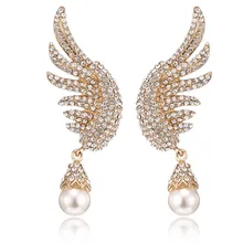 Серьги-гвоздики с перламутровыми крыльями из сплава, модные креативные женские модные серьги, Прямая поставка