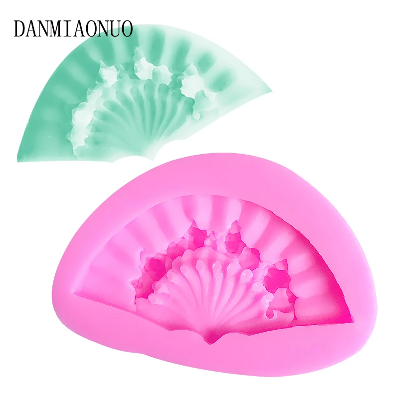 

DANMIAONUO Lovely Fan Shape Cake Decorating Moulds Eco-friendly New Fan Chocolate Mold Folding Silicone Fan Fondant Tools A20118