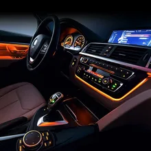 Общие атмосферные огни, построенные на автомобильной стерео фасции для BMW 3 серии F30 F35 переменный цвет стерео фасции атмосферные огни