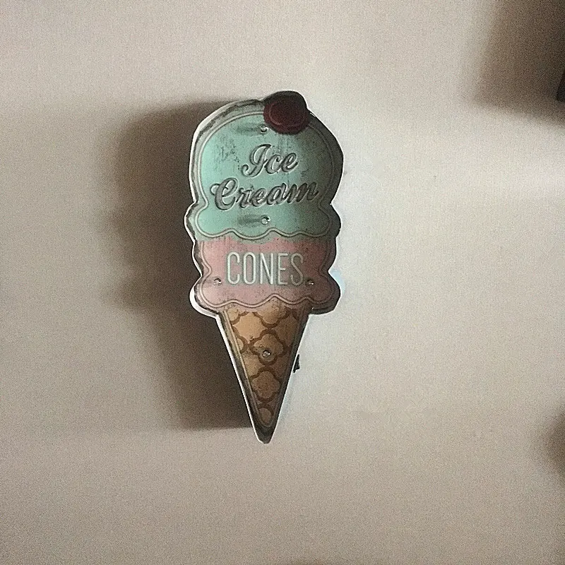 Светодиодный подвесной настенный светильник в виде мороженого, ночник, неоновая табличка для кафе, украшение, декор стен
