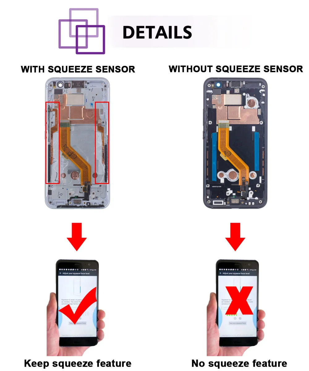 Witrigs For HTC U11 LCD Display Touch Screen Digitizer Assembly with Frame Replacement (6)