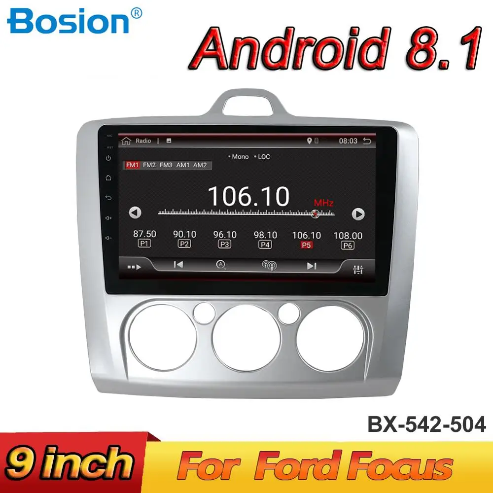 Sale Bosion Car Multimedia 2din Video Player Navigation GPS Android For ford focus 2 3 Mk2/Mk3 head unit Rear View Camera 0