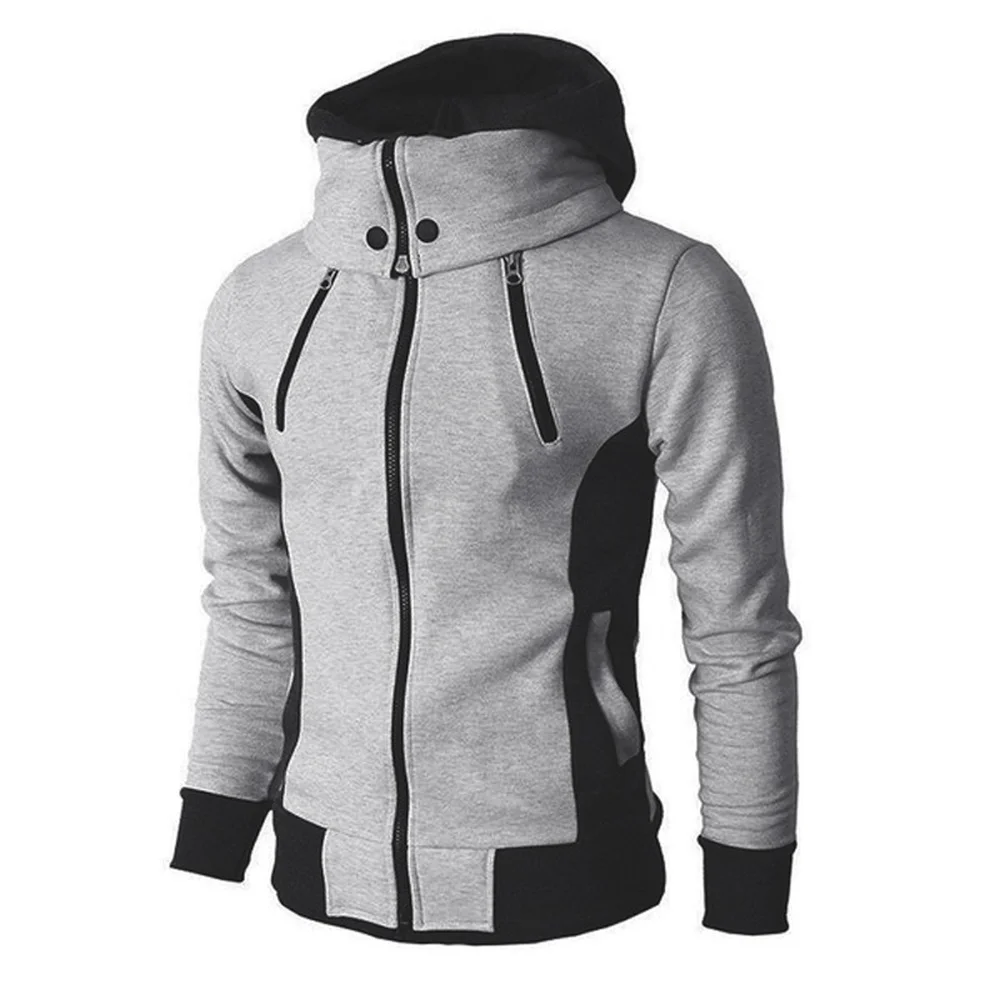 Goede ZOGAA Plus Size XS 3XL Streetwear Mannen Hoodie Sweatshirts Solid Slim Fit Fake 2 stuks Kapmantel Mannen Rits Hoodies