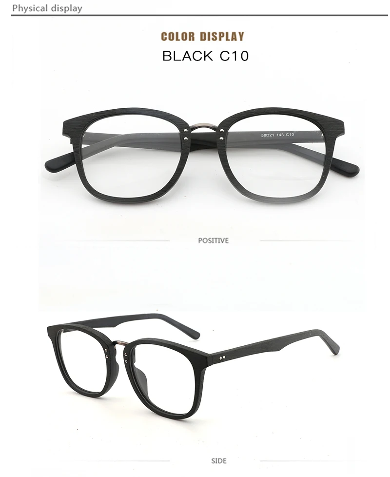 AZB деревянная оправа для очков ручной работы с прозрачными линзами, мужские оптические оправы для очков, женские деревянные простые очки для чтения