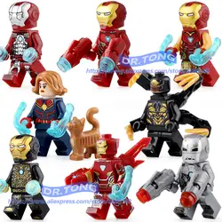 8 шт конструктивные блоки, супергерои Марвел Капитан Мстители 4 завершающей Железный человек МК 50 1 танос игрушки-Халк для детей Подарки wm6055