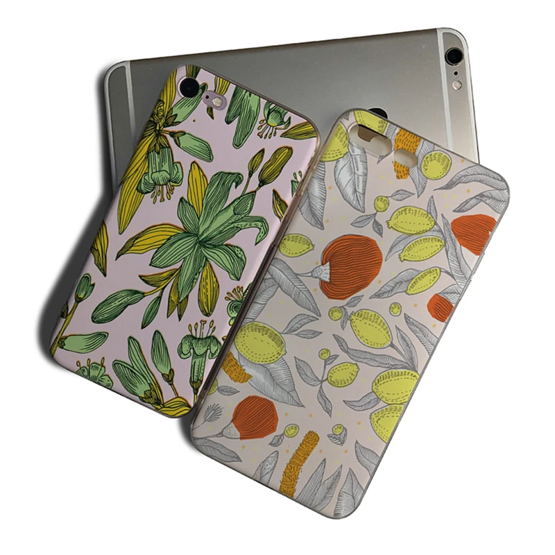 

IMIDO Colorful hand drawn plants leaves Cellphones Back TPU Cover Case For Iphone 7 8 7PLUS 8PLUS X XS XR XSMAX 6 6PLUS 6SPLUS