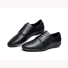 Мужские современные туфли для латинских танцев Обувь для сальсы на плоской подошве обувь на резиновой подошве черного цвета Роскошная натуральная кожа под заказ вручную 1657