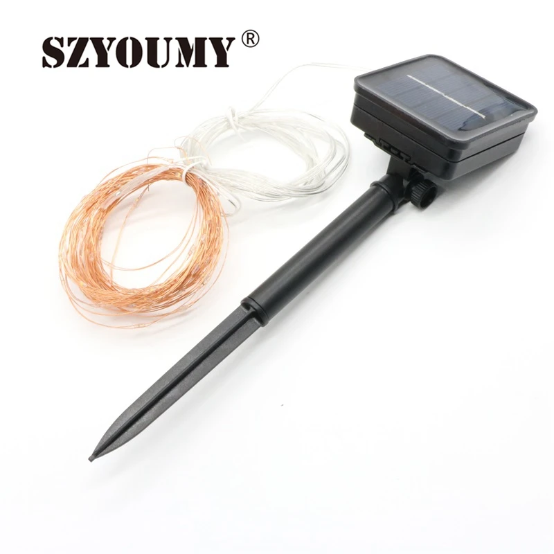 

SZYOUMY 3 Pack Solar Power String Light 10M 100 Led Copper Wire String Fairy Lights for Outdoor Holiday Christmas Decoration