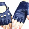 Women's leather half finger gloves thin single layer hollow breathable spring and summer outdoor riding driving driver gloves ► Photo 3/6