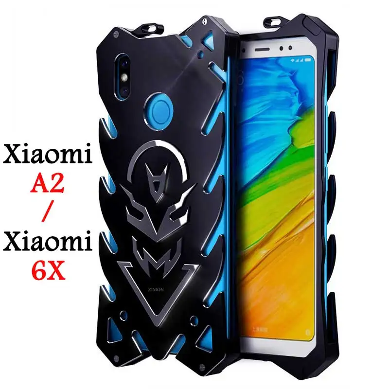 Zimon For Xiaomi Mi A2 Tough Armor Metal Aluminum Phone Case for Xiaomi Mi 6X 5.99" Back Cover