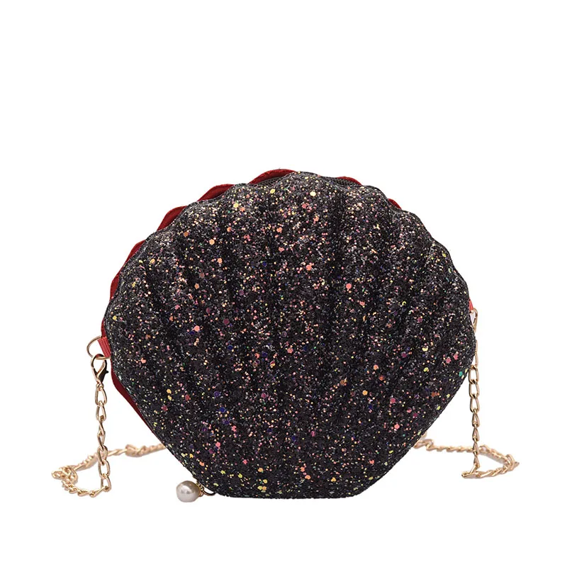 

Advanced sense sequins brand shell design 2019 new hot sell women fashion handbag chain shoulder bag messenger bag evening bag