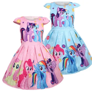 

2019 New Wedding Party Dress Children's Dress Vest Princess Wear Cartoon Clothing Holiday Wear Summer Tutu Dress 10sets/lot