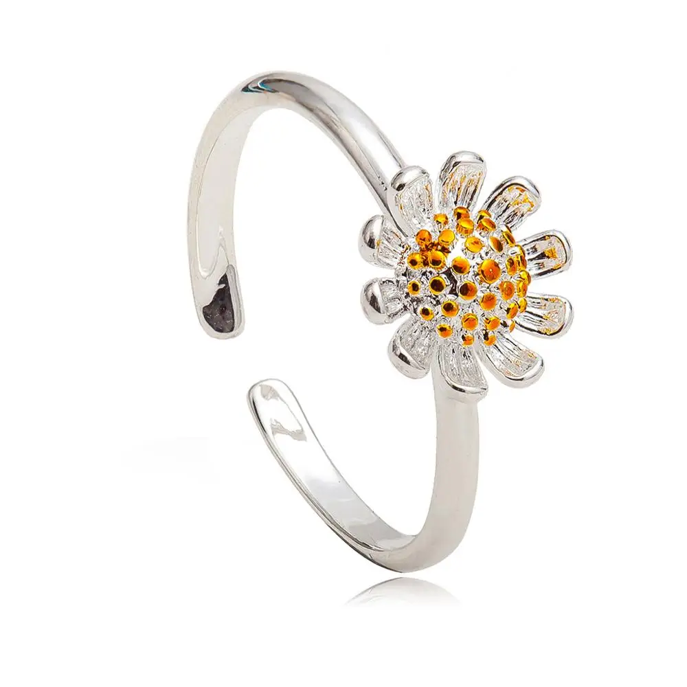 1 шт. женское серебряное кольцо с милым подсолнухом | Украшения и аксессуары