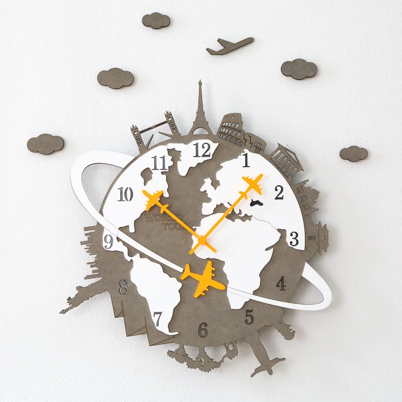 Reloj de pared de mapa del mundo moderno reloj de pared de madera creativo decorativo silencioso Reloj de pared grande para la decoración del hogar de la sala de estar C5T102 Reloj de pared de mapa del mundo moderno reloj de pared de madera creativo decorativo silencioso Reloj de pared grande para la decoración del hogar de la sala de estar C5T102