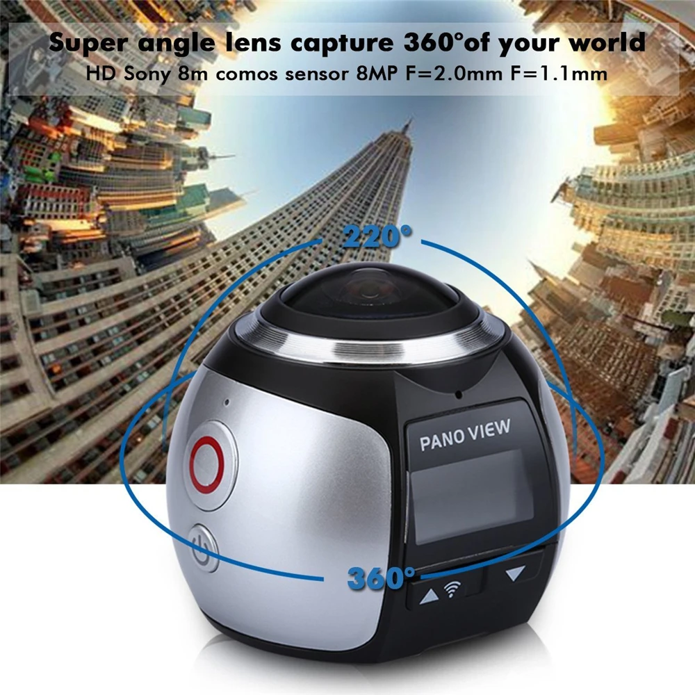 YIXIANG HD 360 камера ультра мини панорамная камера wifi 16MP 3D водонепроницаемая Спортивная камера для вождения VR Экшн-камера экшн-видео