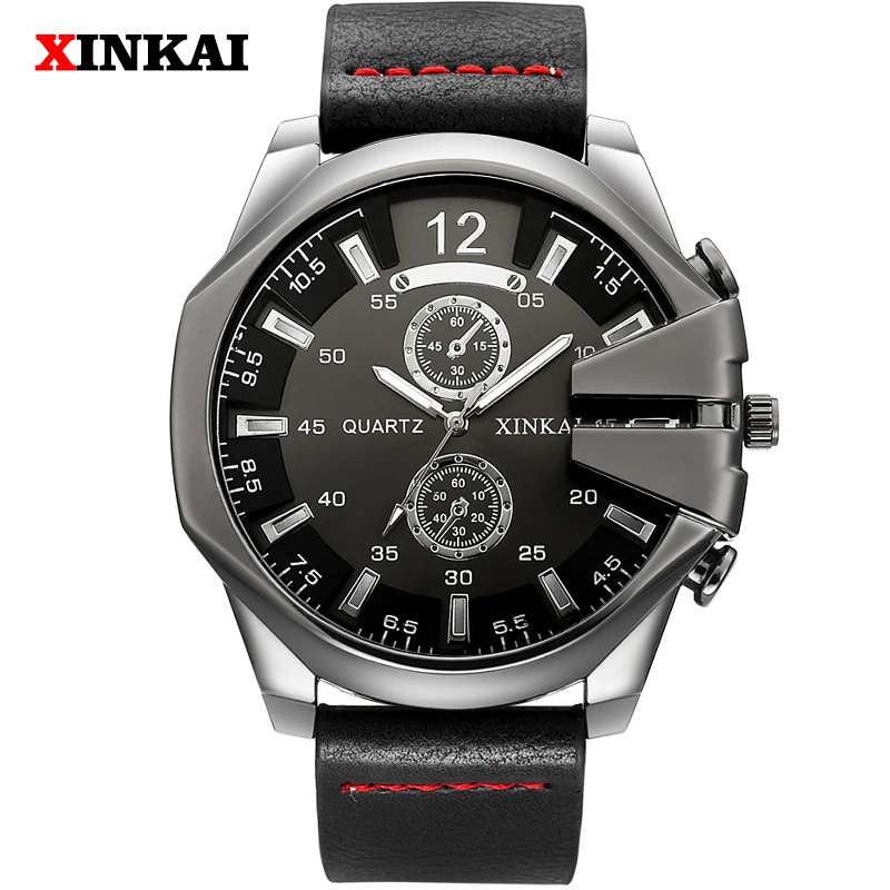 

Top Brand Luxury Men Military Sport Wristwatch Relogio Masculino Mens Watches Leather Male Quartz Watch erkek saat