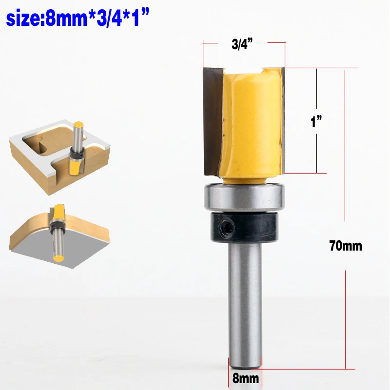 1 шт. 8 мм хвостовик шаблон отделка петля долбежные фрезы прямой концевой фрезы триммер Чистка заподлицо обрезки шипы для деревообработки
