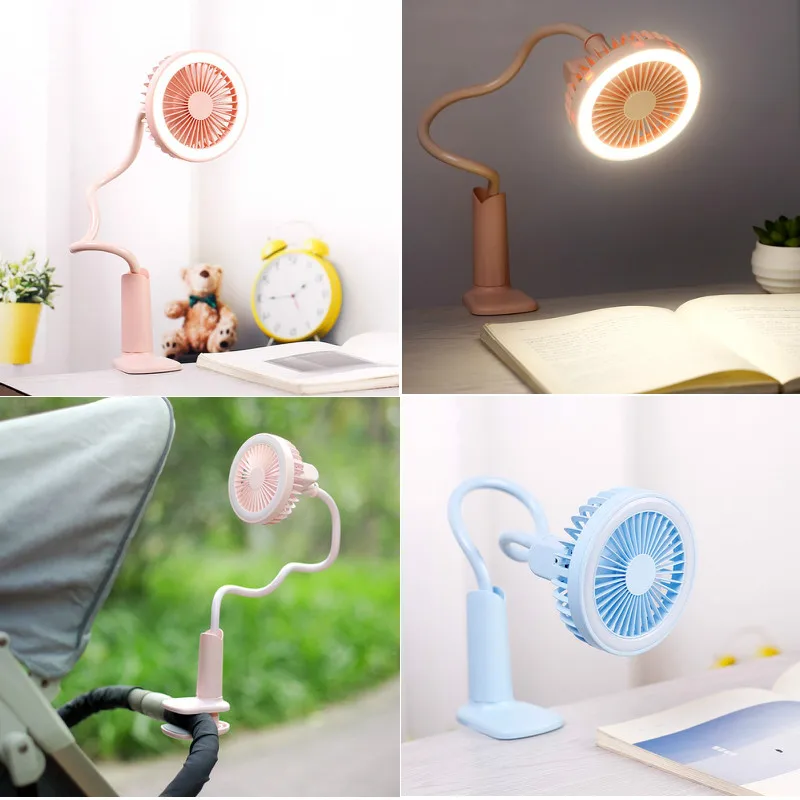 2in1 متعددة الوظائف كليب على الجدول مصباح LED 360 المرن مكتب للحاسوب شخصي مشرق ضوء متعددة الوظائف البسيطة مروحة مشرق LED مصباح الطاولة