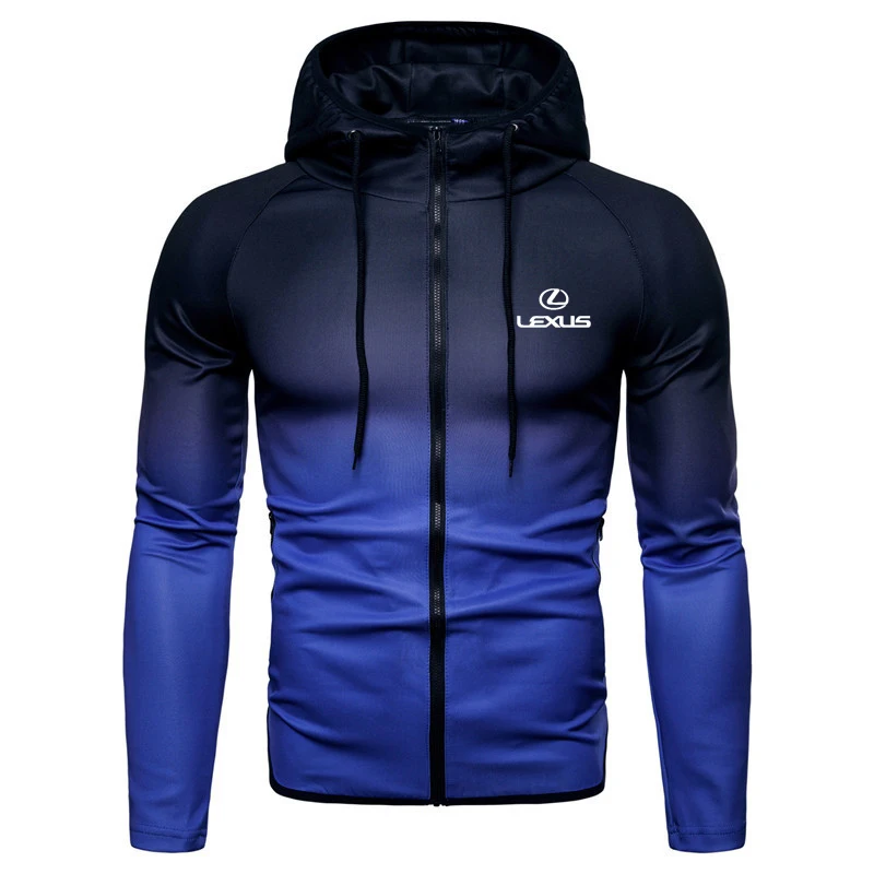 

Spring Autumn Zipper Jacket Hoodies lexus car Print logo Gradient clothes Fleece Long Sleeve Hoodie Men women Sweatshirt hoody