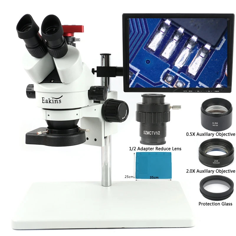 US $258.09 3590X Stereo Zoom Trinocular Microscope 37MP HDMI Video Microscope Camera 12CTV Protective Pad For Cellphone Welding Repair