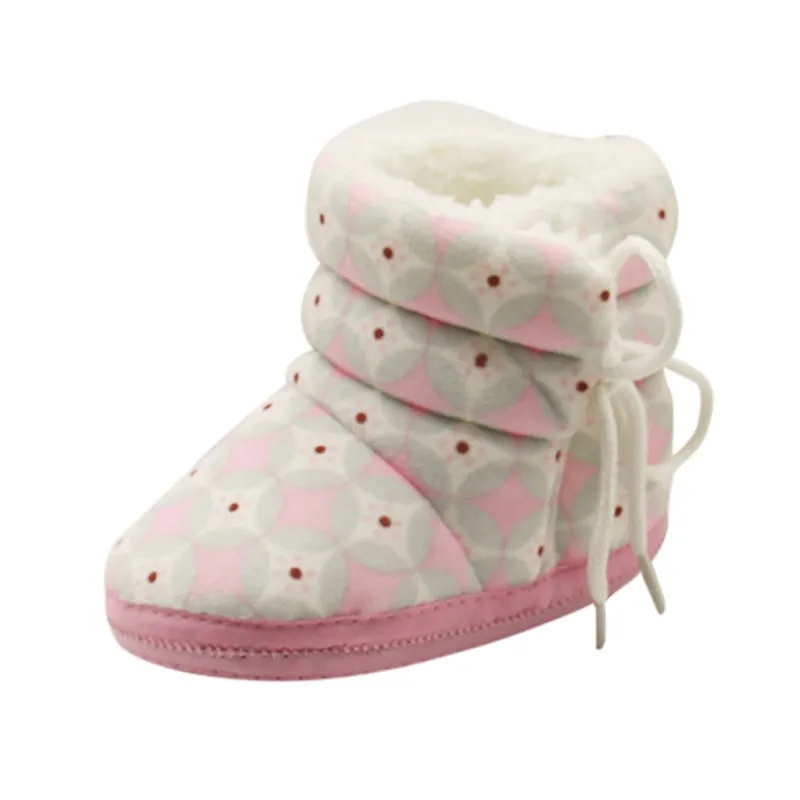 Осень-зима новорожденных Обувь для девочек милые модные Сапоги и ботинки для девочек монеты круг милые детские кашемировые теплые детские Сапоги и ботинки для девочек 3 цвета