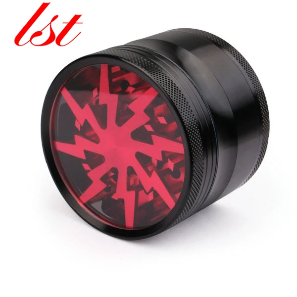 

Chromium Crusher 63mm 4 Piece Tobacco Spice Herb Grinder -Black+Red