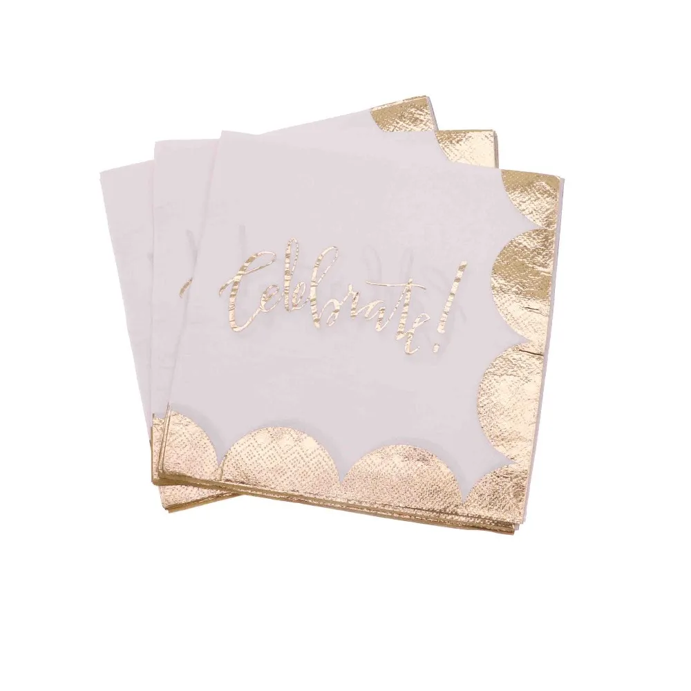 

rose gold foil point paper napkin boy girl gender reveal party organization wedding decoration kids