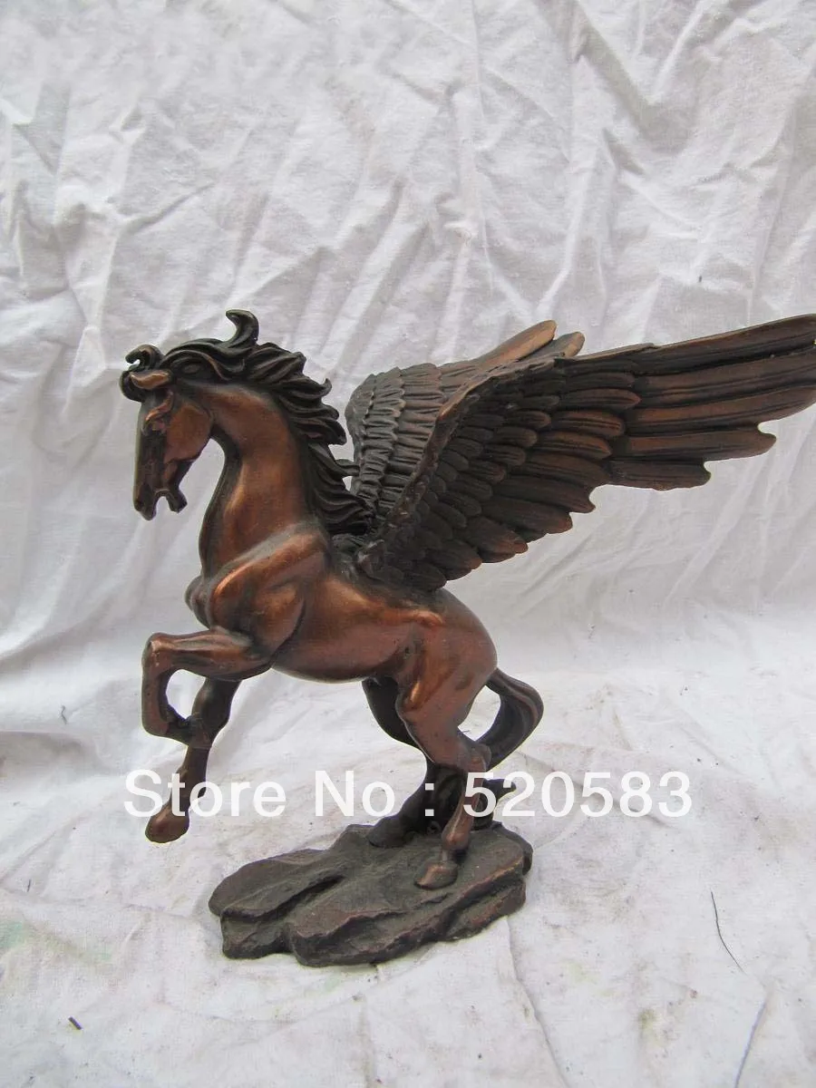 

Chinese classical pure red bronze copper carvings winged horse Art Deco statue