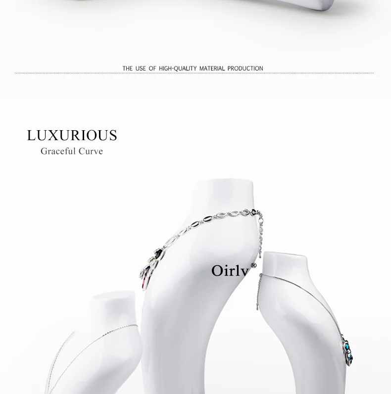 Oirlv White Resin Hand Rack Jewelry Organizer Shape Ring Braclet Necklace Display Holder (14)