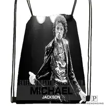 Пользовательские Майкл-Джексон@ 01 походная сумка на шнурке милый рюкзак для детей(черная спинка) 31x40 см#180611-03-111