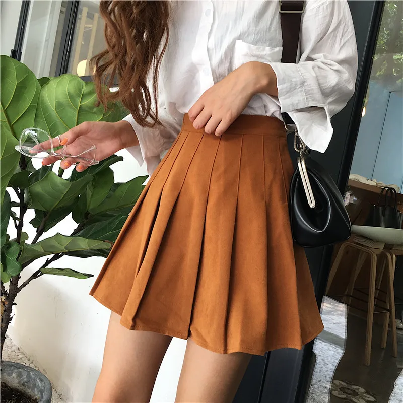 Горячая Распродажа Весна новое поступление Высокая талия плиссированная юбка для женщин Элегантный дизайн мини юбка Толстая 4 цвета одежда