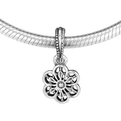 Подходит Pandora талисманы браслеты 925 пробы серебряные ювелирные изделия Цветочные ромашки кружево бусины Бесплатная доставка