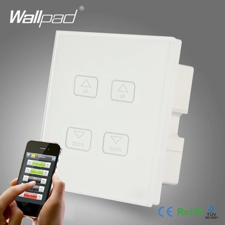 ФОТО Hot Sale Wallpad White Glass LED Light Phone App Wireless 4 Gang Gateway WIFI Remote and Touch Dimming Dimmer Wall Light Switch