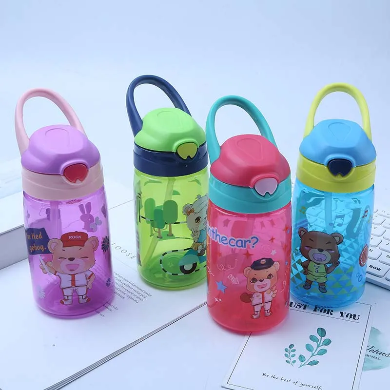 

430ml Cute Toddler Silica Gel Straw Baby Cup Kids Children Learn Feeding Drinking Water Training Cup Baby Feeding Bottle