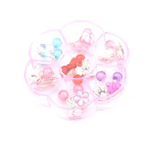 7 пар/кор. милые серьги на клипсах, без проколов, с кулоном для детей, детские клипсы для маленьких девочек, детские серьги